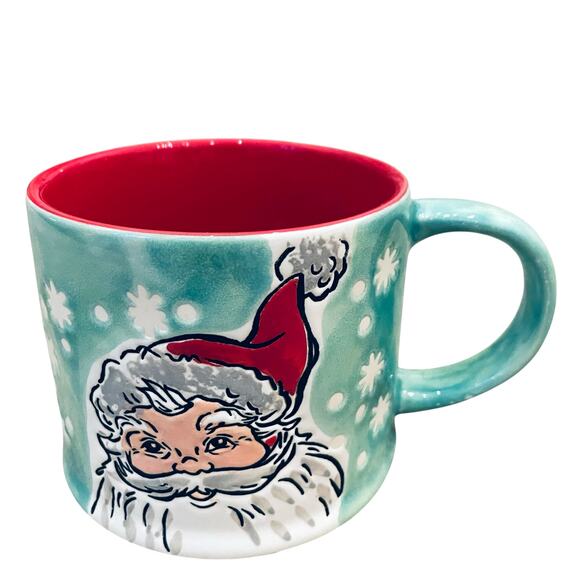 2pc Eli+Ana Christmas Mugs Green Smiling Sammy Santa Ceramic 2023 16oz Holiday - Picture 5 of 15
